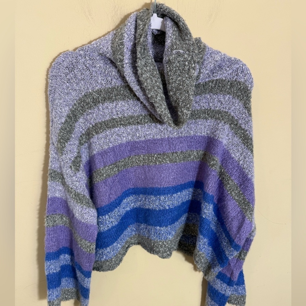 Sincerely Jules sweater Knit Color Block New Ombre Oversized Drop Shoulder sz M